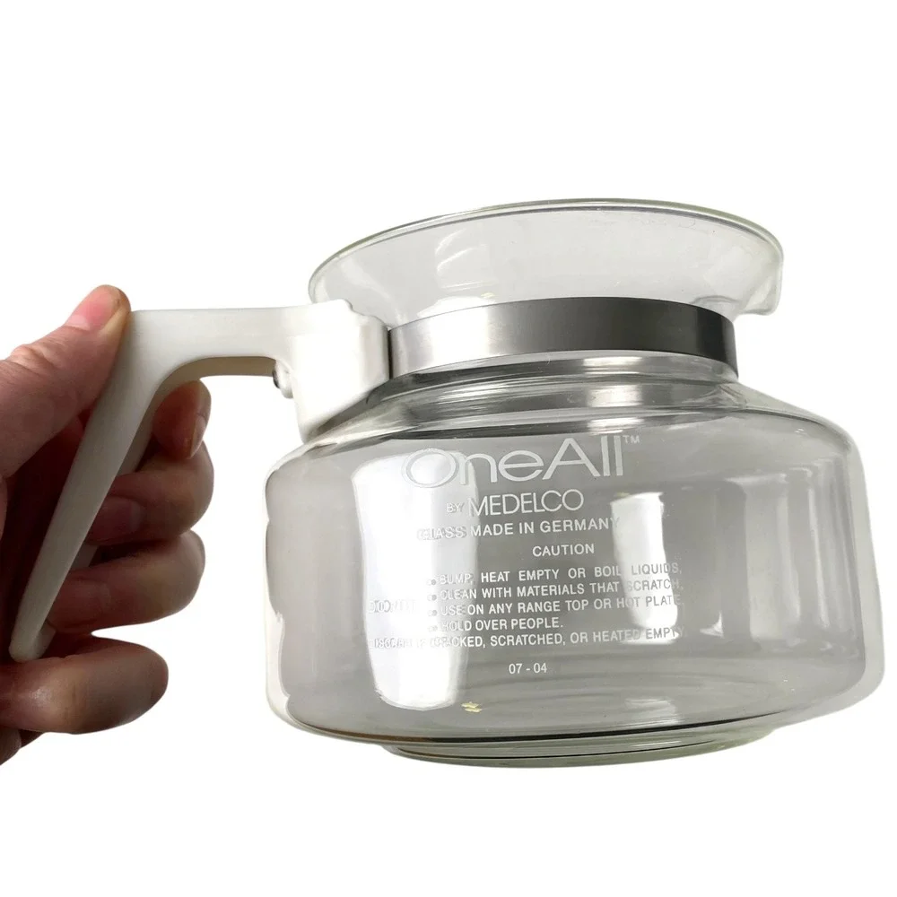 Medelco OneAll Universal 12 Cup‎ Glass Coffee Carafe Replacement White Handle